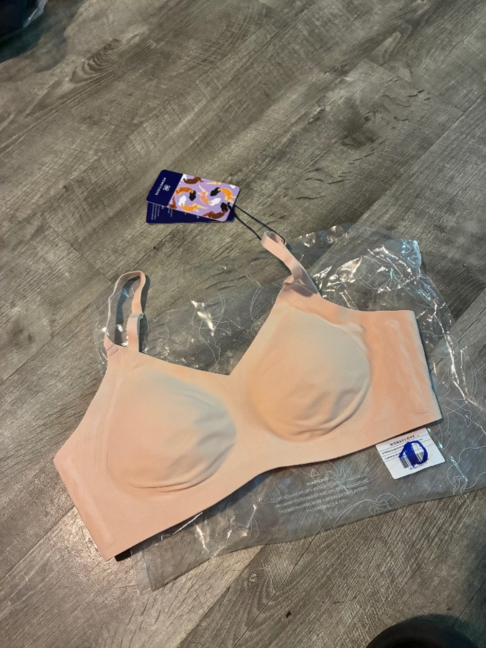 Women’s Honeylove Silhouette Bra Blush New SZ XS NWT